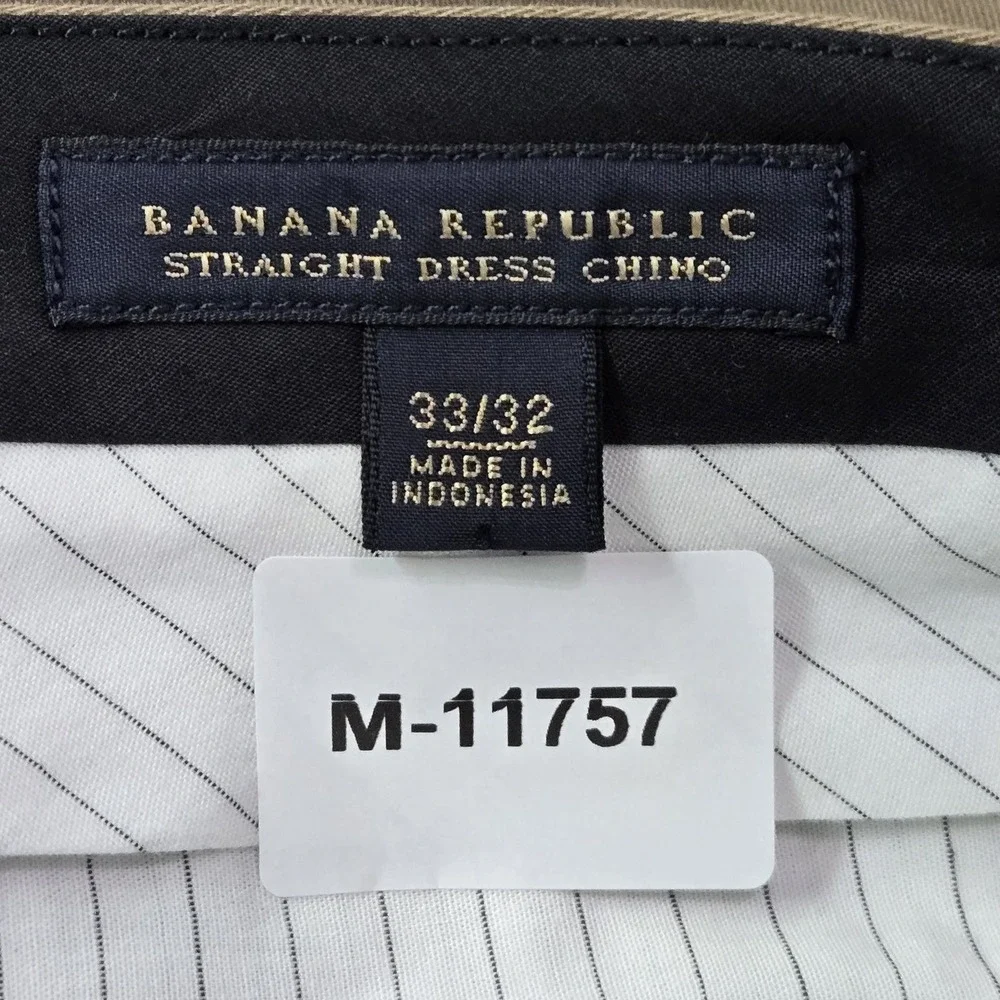 Banana Republic Men‎ Pants 33X32 Brown Straight Dress Chino Mid Rise Pockets
